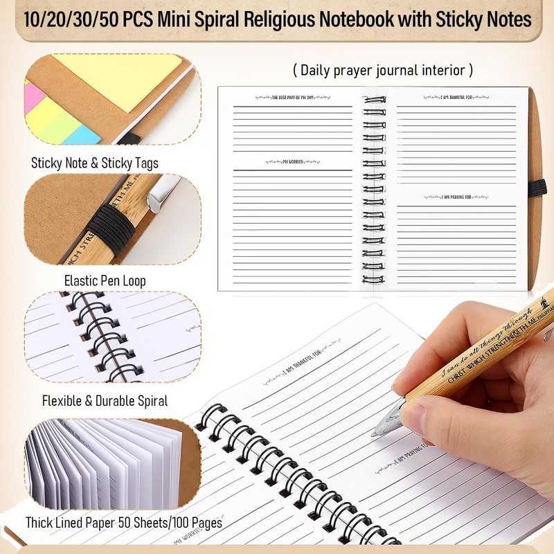 Spakon 10 Set Christian Church Gifts Bulk Bible Verse Bamboo