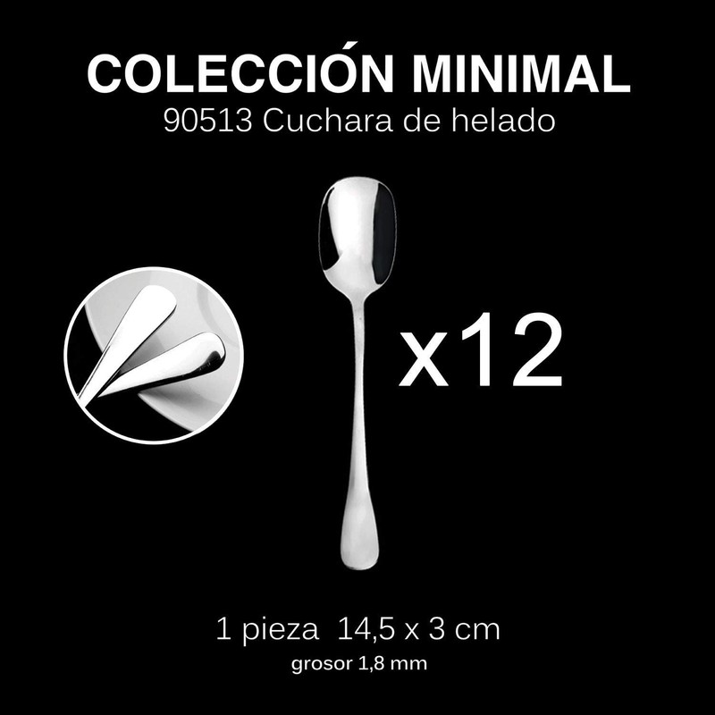 Mr. Spoon - Pack of 12 Stainless Steel Ice Cream