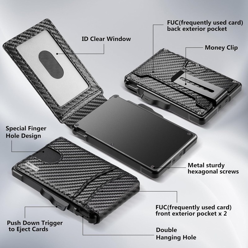 umoven Wallet for Men - with Money Clip Slim Leather