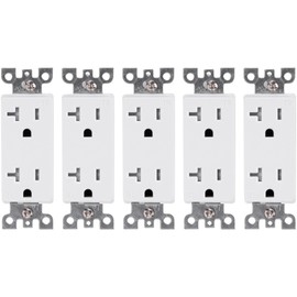BlueStars Pack of 5 Duplex Electrical Wall Charger Outlet 20A/125VAC High-Speed Charging with Tamper-Resistant Shutter for Residential and Commercial Use, UL Listed