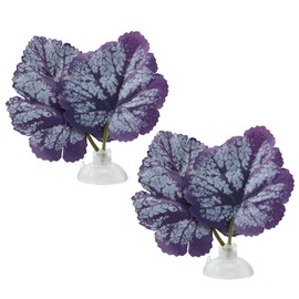 SQXBK 2PCS Purple Betta Fish Leaf Artificial Aquarium Plants Fake Plants Betta Bed Leaf Hammock Beta Fish Leaf Bed Aquarium Purple Plant Leaf Hammock Suction Cup Fish Tank Betta
