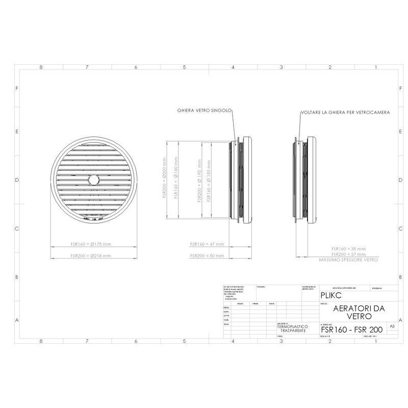 plikc Window Fan with Thermal Effect Diameter 200 mm with