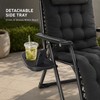 Black Reclining Lounge Chair for Relaxation - Plush Foldable Comfort