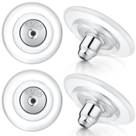 12mm Big Earring Backs, 925 Sterling Silver Locking Earring Backs Replacements, 18K Gold Earring Backs Replacements for Studs Heavy Droopy Earrings Hypoallergenice No-Irritate Secure