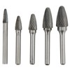 5pcs Carbide Burrs Single Cut Rotary File with 6mm/0.24in Shank