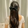 머리끈 블랙 곱창밴드 왕리본 (WFIVOCB) Black Scrunchie Hair Band with Big Ribbon (WFIVOCB)