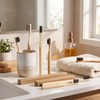 FoldTier 12 Pack Natural Horse Bristle Bamboo Toothbrush Family Pack