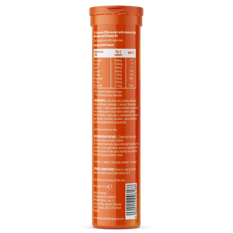 Recovery Effervescent- Orange Flavour | BCAA 2400mg with B6 and