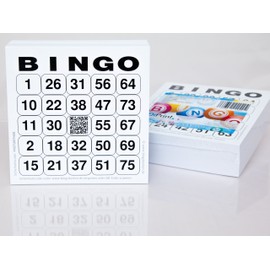 DiPrint 200 Large Bingo Cards for Seniors 24 out of 75 with Joker in the Centre (White)