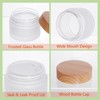 Miayon 6Pcs Glass Cosmetic Containers with Wood Lid Refillable Cosmetic