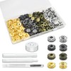 50Sets Snaps Button Kit, Leather Snaps Fasteners, Metal Button Press