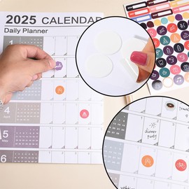 XXL Year Planner 2025 Wall Calendar (74.2 x 52.5 cm) Folded in Poster Size Landscape Format, Folded: Wall Planner, Annual Calendar, Poster Calendar, Pack of 1