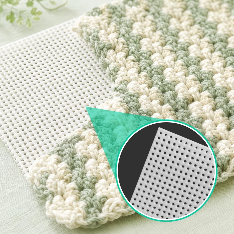 6 Pcs 14 Count White Plastic Mesh Canvas Sheets, 11x8.2