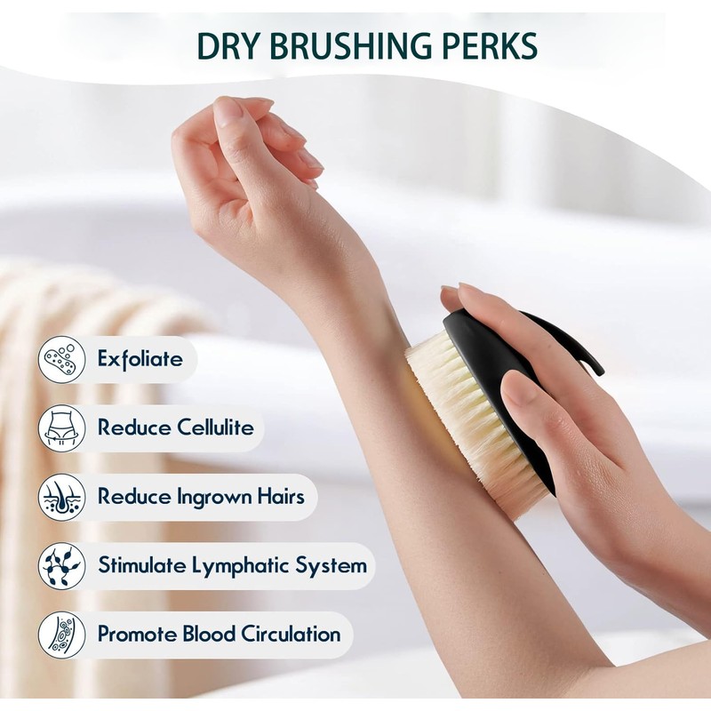 Dry Brushing Body Exfoliating Brush (Black)