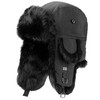 frr B-52 Aviator Hat with Black Rabbit Fur (2XL/3XL, Black)