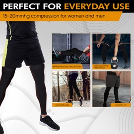 Doc Miller Thigh High Compression Socks | Footless 15-20 mmHg Support Hose for Women & Men, Leg Circulation, Swelling Relief, Varicose Veins Support - Black, Small Size