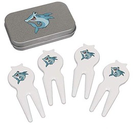 Azeeda 'Hammerhead Shark' Golf Divot Tool/Repair Fork Gift Set (GO00042149)