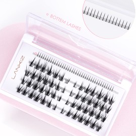 LANKIZ Manga Lashes Natural Look Lash Clusters Anime Lashes False Eyelashes Individual Lashes Extensions Korean Makeup Asian Fake Eyelashes, Mink Wispy Fluffy Cluster Lashes (Manga 01 Style)