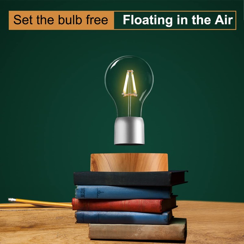 UVEHAS Levitating Light Bulb, Floating Rotating LED Bulb Lamp, Touch