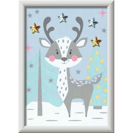 Ravensburger CreArt 20159 - Cute Deer - Painting by Numbers for Children from 7 Years, Painting Set with Frame, Brush and Acrylic Paints, Gift for Girls and Boys, with Glitter
