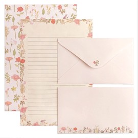 LLiMiTT Stationery Letter Set, Simple (15 Envelopes, 30 Toilet Pins/Horizontal Writing), Stationery Envelopes, Stylish, Use for Celebrations, Greetings, Love Letters, Sympathies, Thank You Cards,