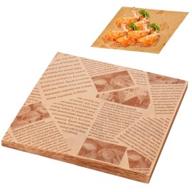 100 PCS Food Grade Wrap Paper Baking Greaseproof Paper Sheets,Old Newspaper Printing Style Food Grade Wrap Paper,Greaseproof Paper Sheets for Bread Sandwich Burger Fries Food Gift Wrapping Baking