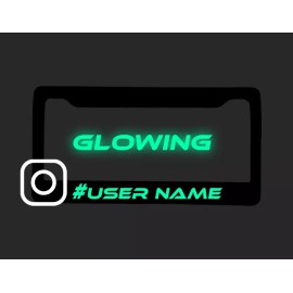 Unbranded (Glowing) "Instagram Username" Custom License Plate Frame Stainless Steel