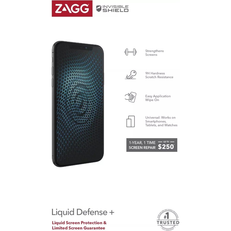 Universal Zagg Invisible Shield Liquid Defense + Screen Repair $250