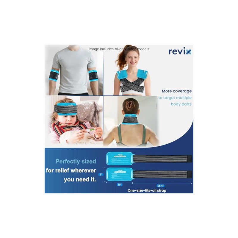 REVIX Ice Packs for Injuries Reusable, 2 Packs Hot &