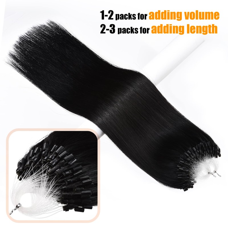 Brazilian Remy Natural Micro Beads Hair Extension 0.5g/s 100s 50g/pack