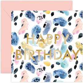 Premium Female Birthday Card - Pastel Leopard Print Birthday Card for Her - Birthday Gifts for Women, Sister, Best Friend, Coworker - Female Birthday Card for Women | Blank Inside