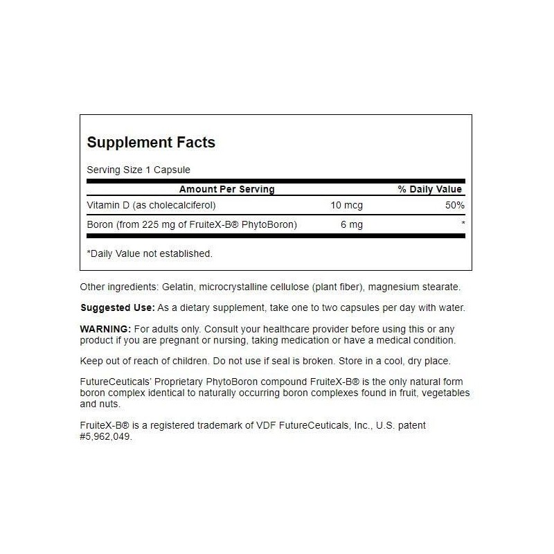 Swanson Vitamin D & Boron 60 Capsules