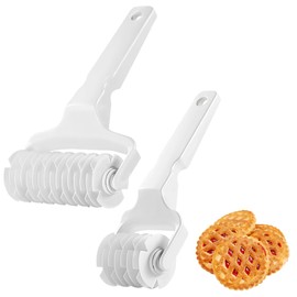 2 Pcs Lattice Pastry Cutters, Pizza Dough Pasta Cutter Wheel Set, Pastry Lattice Roller Cutter & Pie Cutters Specifically Designed for Aerating Bread/Pizza Crusts & Crafting Delicate Lattice Designs