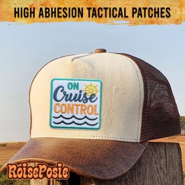 Roiseposie Cruise Control Patch, Funny Driver 3 Inches Iron On/Sew On Embroidered Applique Fabric Family Trip Patches for Clothes Backpacks Hat Jeans, Cruise Vacation Embroidery Patches for Boys Girls