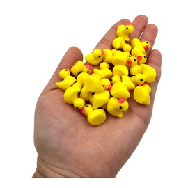 EMiEN 25PCS Little Yellow Mini Duck Duckling Miniature Ornament for DIY Dollhouse Decoration Fairy Garden Plant Décor, Nice Decoration Accessories for Desk,Cabinet,Kids Room,Party etc.