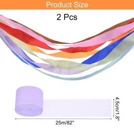 Rebower Crepe Paper Roll, Light Purple Crepe Paper Streamers Sheets, [for Party Streamer Decorations, Birthday Party] - 1.8 Inch x 82 ft / 2 Roll