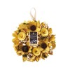 Paseo Sunflower Wreath S, Yellow, Φ7.1 inches (18 cm), XS-181S-YE