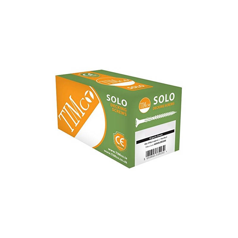 4.5 x 70mm TIMco Solo Decking Exterior Screws PZ2 Green