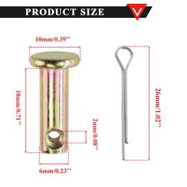 PRO BAT Rear Back Caliper Foot Brake Pedal Lever Clevis Pin 6mm for Pit PRO Trail Quad Dirt Bike ATV Buggy Pack of 10