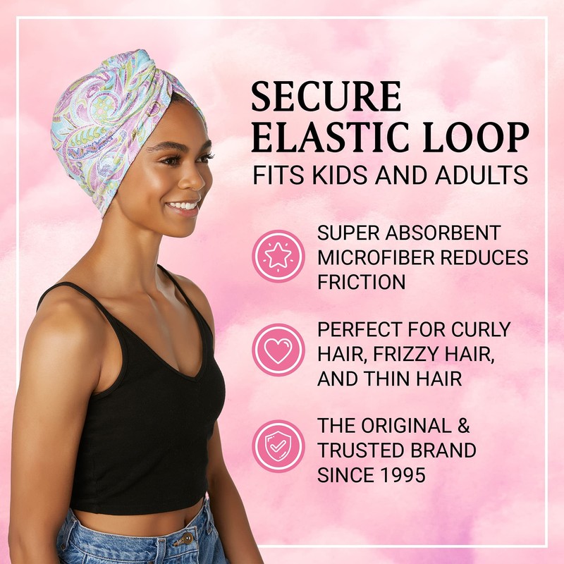 Turbie Twist Microfiber Hair Towel (2 Pack) Paisley