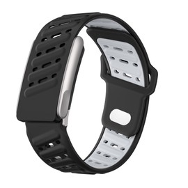 DADO Modified Silicone Sport Replacement Band Compatible with WHOOP 5.0, One, Peak, and Life Fitness Tracker – Breathable, Durable & Comfortable | Not for Whoop Gen 4 (Black Grey, Life/MG)