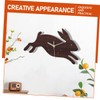 STOBAZA Boho Style Rabbit Wall Clock Mute Wall Clock Decor