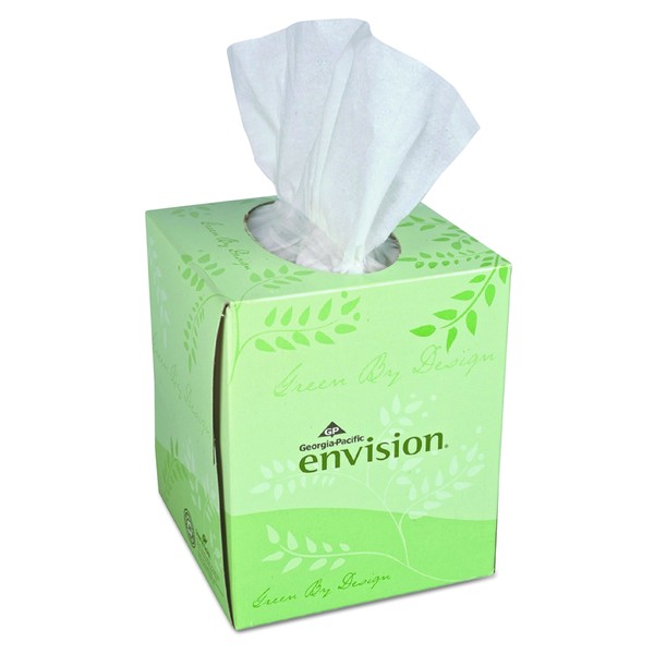 Envision 2-Ply Facial Tissue by GP PRO (Georgia-Pacific), Cube Box, 47510, 85 Sheets Per Box, 36 Boxes Per Case