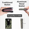 Ancocs Credit Card Holder Minimalist Design with Metal Money Clip
