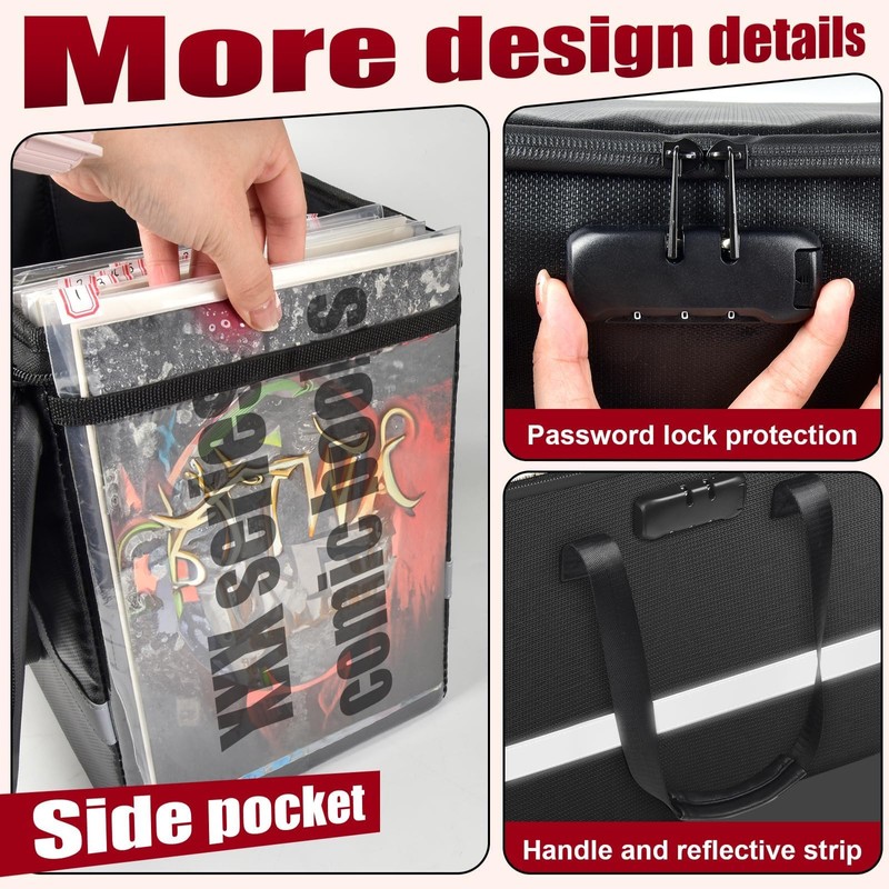 Fireproof Comic Book Storage Box - Holds 140+ Comics, Organizer