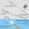 Raspador de Lengua de Acero Inoxidable, 3 Piezas Limpiador de
