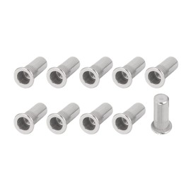METALLIXITY Sealed Rivet Nuts (M5) 20Pcs, 304 Stainless Steel Blind Closed End Threaded Insert Nuts - for Furniture Mechanical Fasteners, Silver Tone