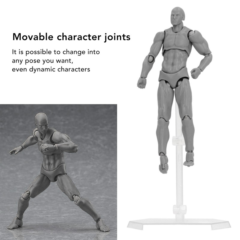 Figure Model PVC Action Figure Drawing Model Movable Joint Pedestal