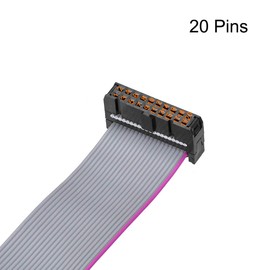 uxcell IDC Wire Flat Ribbon Cable FC/FC Connector A-Type 20 Pins 2.54mm Pitch 1m Length Gray