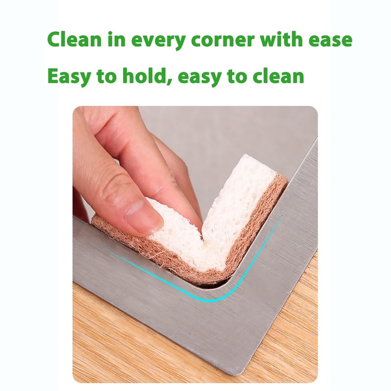Ryichliho Natural Kitchen Scouring Pads, 24 Pieces, Double Sided Kitchen